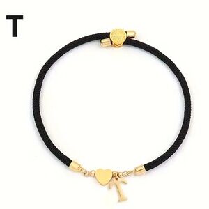 Gold and Black Initial Bracelet (T)